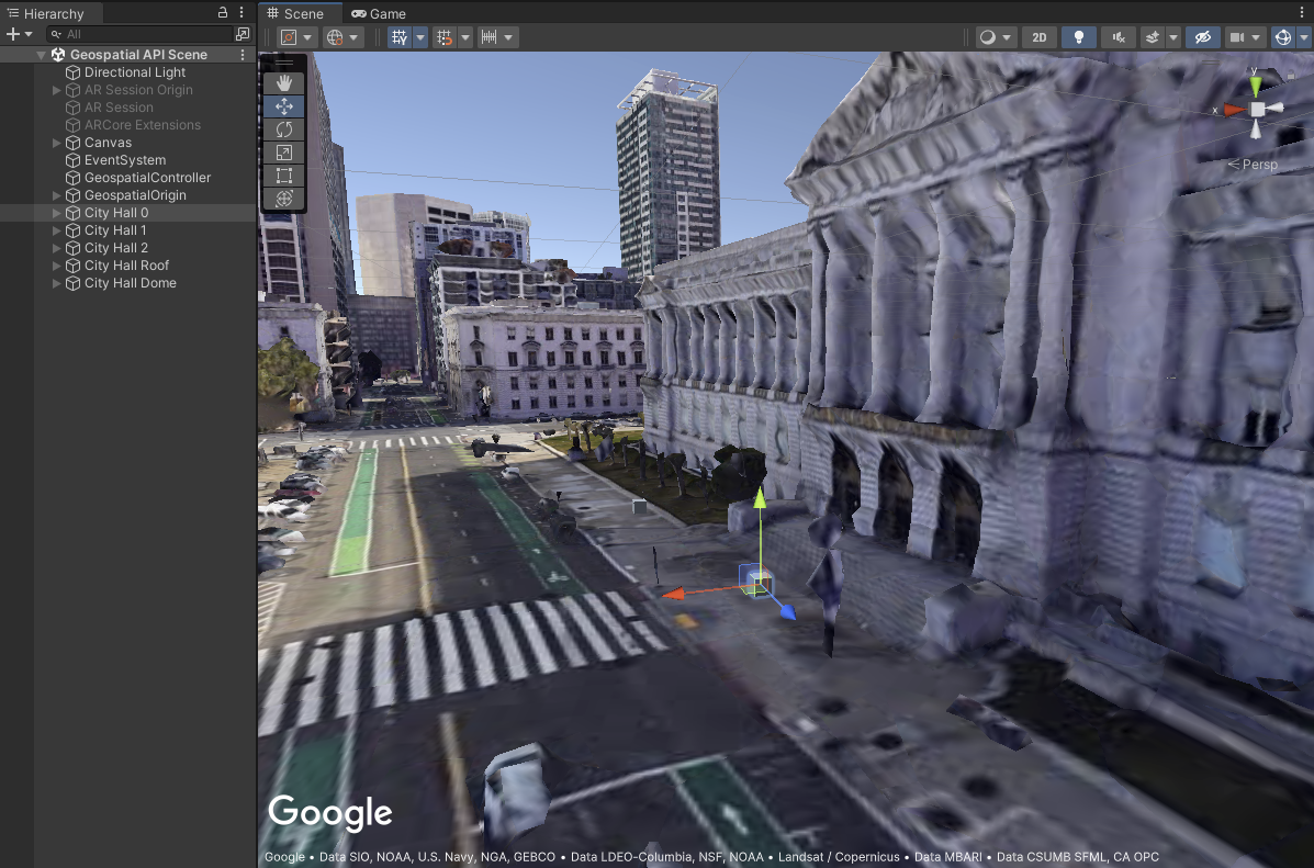Georeferenzierter Anker auf dem City Hall Plaza