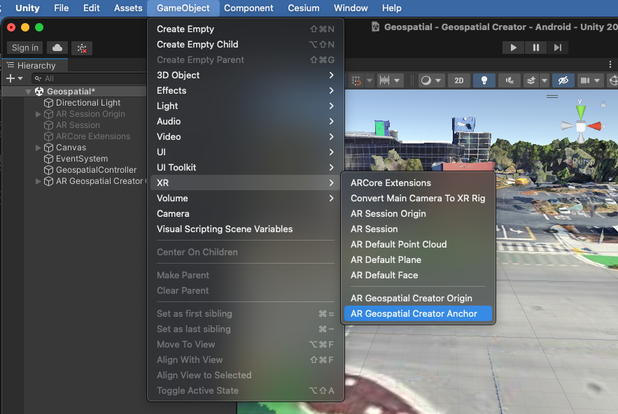 เพิ่มสมอ Geospatial Creator