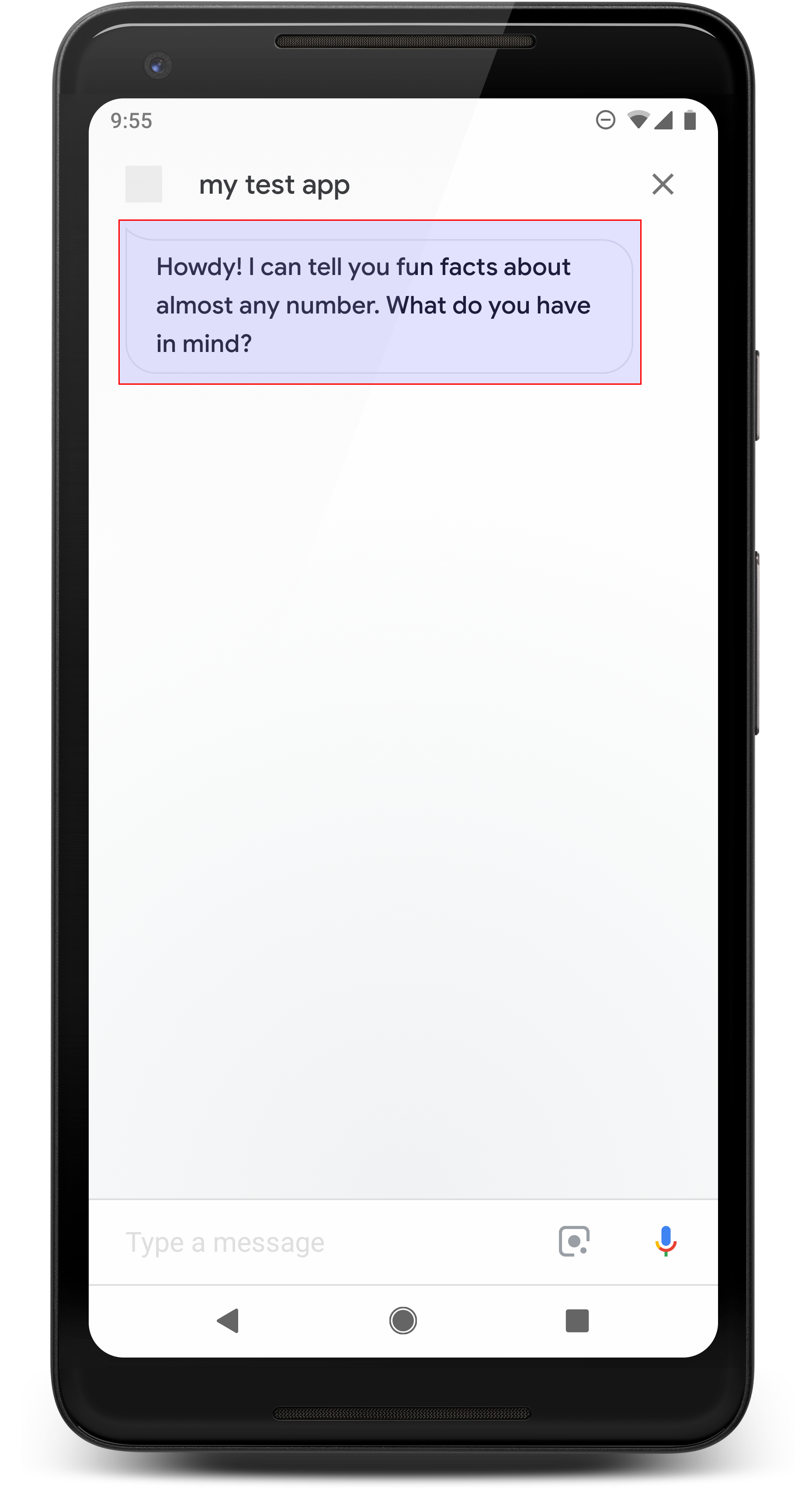 Ejemplo de una respuesta simple en un dispositivo móvil