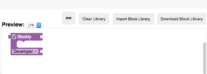 Tombol Hapus Library, Impor Library Blok, dan Download Library Blok.