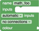 A block used to design other blocks. Users can specify the block name, block
inputs, whether inputs are internal or external, and so
on.