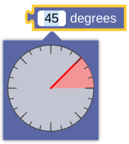 A field for picking an angle from a 360-degree
dial.