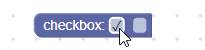 An animated GIF that shows a checkbox being checked. When the checkbox is
checked, a text field is
displayed.