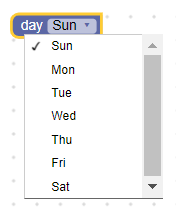 Dropdown field with days of the week