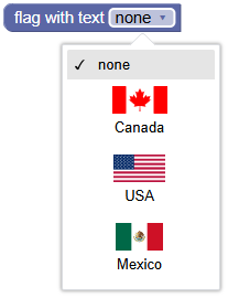 Dropdown field containing text and HTML
elements