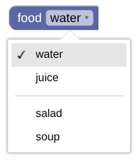 Drop-down-Feld mit einer Linie zwischen der zweiten und dritten Option