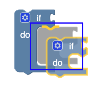 בלוק if-do עם סמן שמראה איפה יוכנס בלוק אחר.