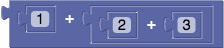 嵌套加法块：1 + (2 + 3)。
