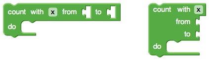 The same block rendered once with inline inputs and once with external
inputs.