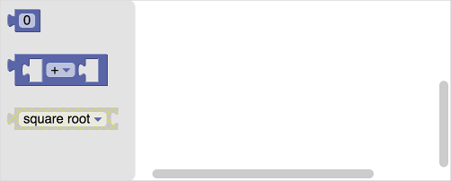 A flyout menu with three blocks. The third block is disabled and is greyed
out.