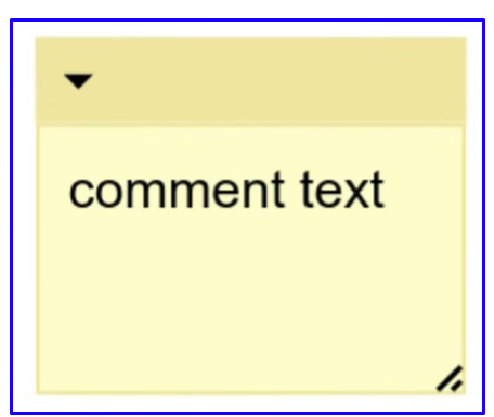 Commentaire dans l'espace de travail