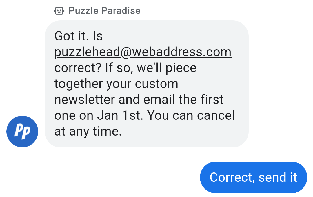 Réponse suggérée sélectionnée pour "Bonne réponse", envoyez-la
