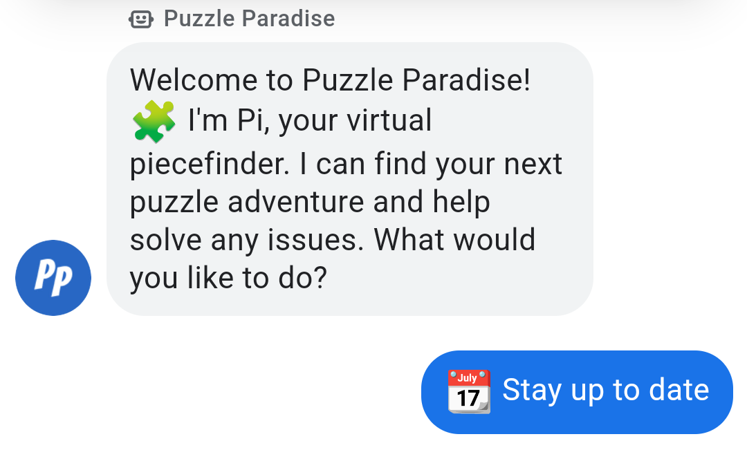 'अप-टू-डेट रहें' के लिए बातचीत शुरू करने के बटन पर टैप किया गया