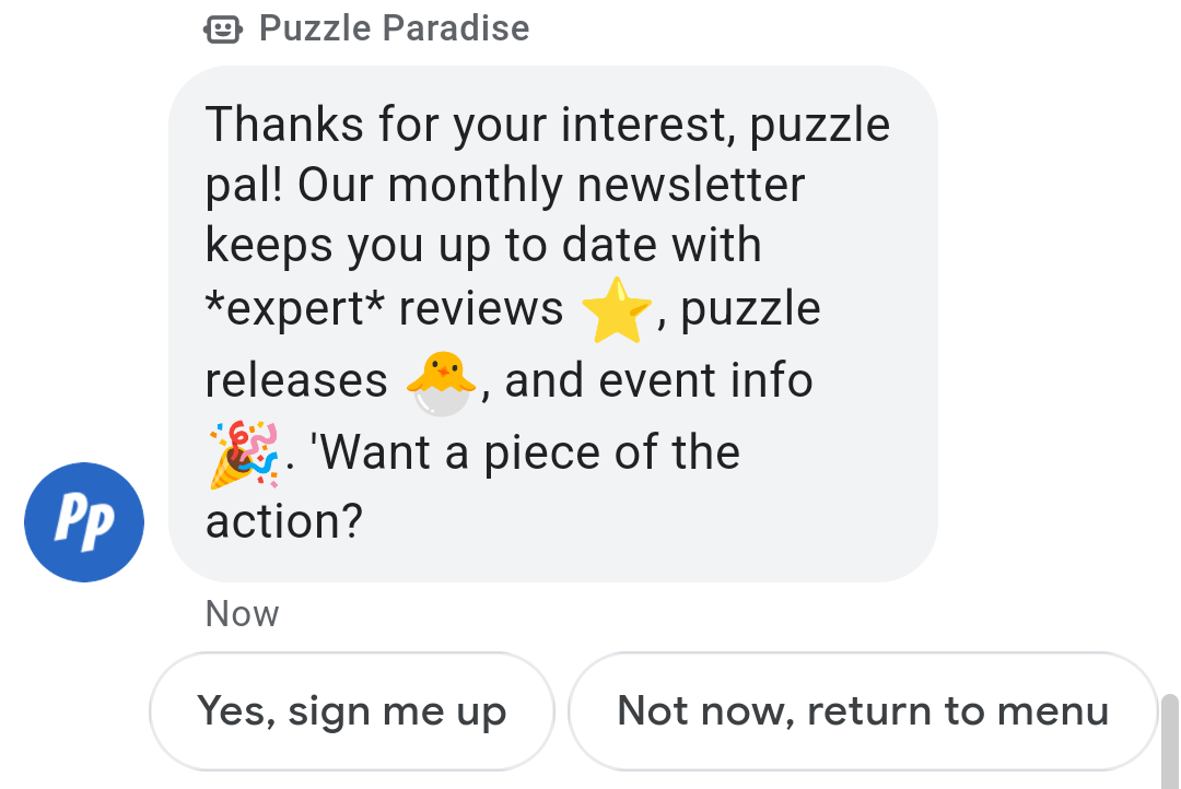 O agente descreve a oferta