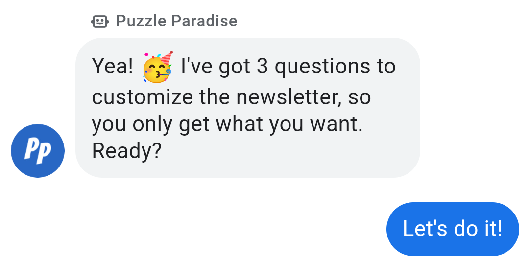 '시작하기'에 대한 추천 답장을 탭함