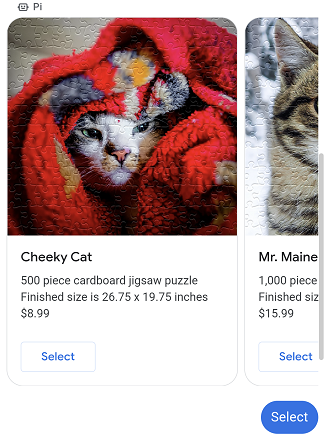 Risposta suggerita toccata per selezionare il puzzle Cheeky Cat