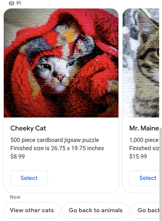 Carrousel avec des puzzles sur les chats