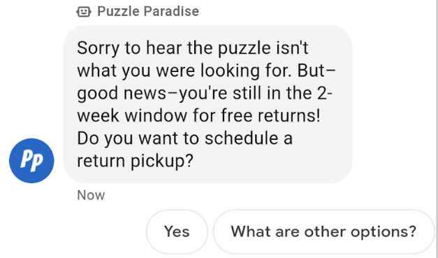 Nhân viên hỗ trợ xin lỗi và hỏi người dùng xem họ có muốn trả lại hàng miễn phí hay không