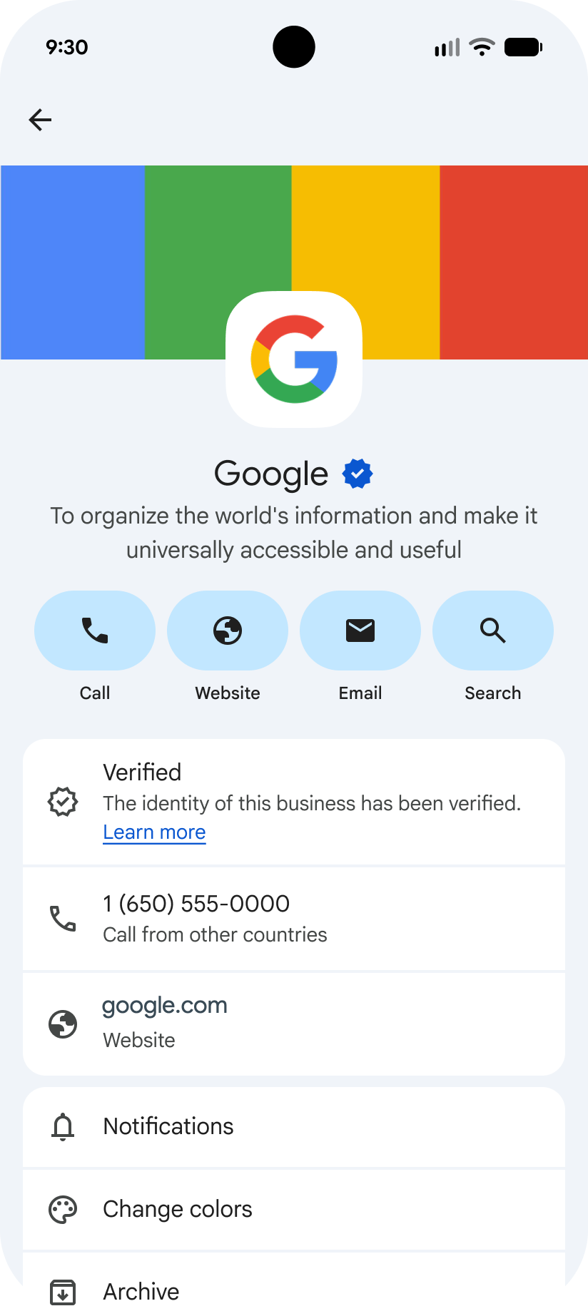 Conversa do RCS for Business