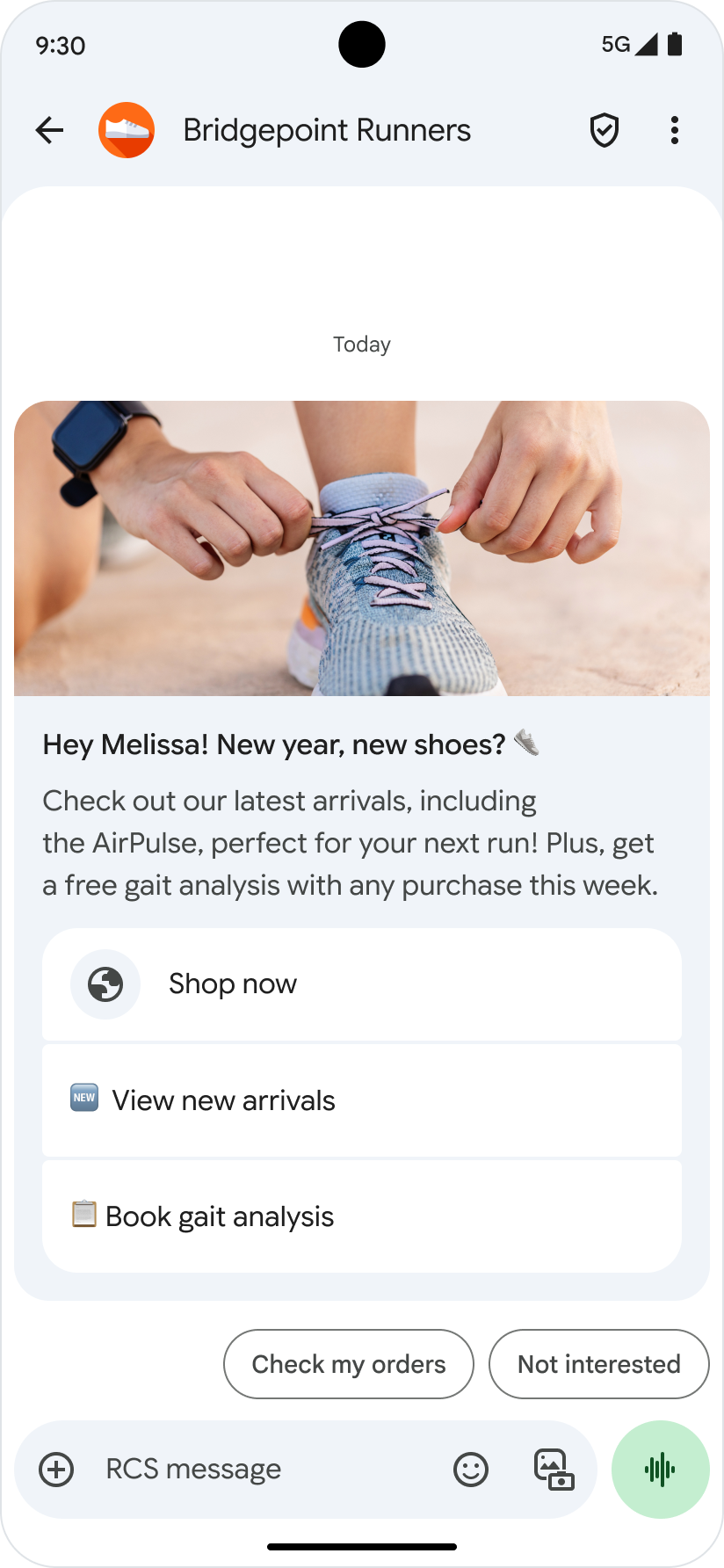 返信文の候補が表示されたメッセージ