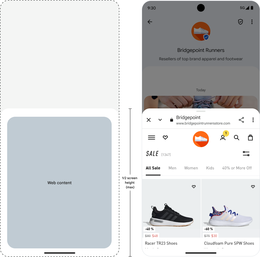 网页显示在屏幕的一半上