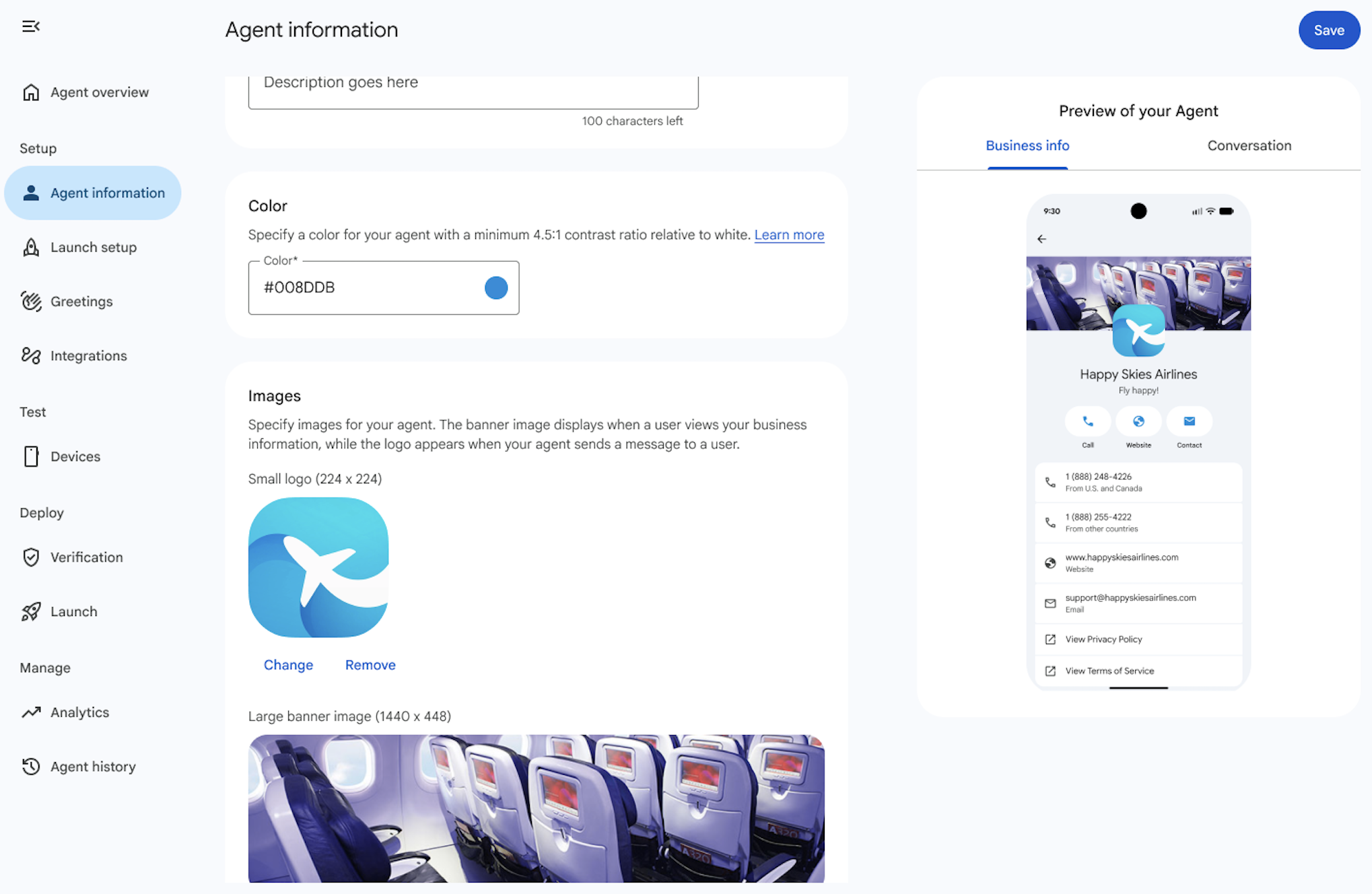 Pratinjau informasi agen
