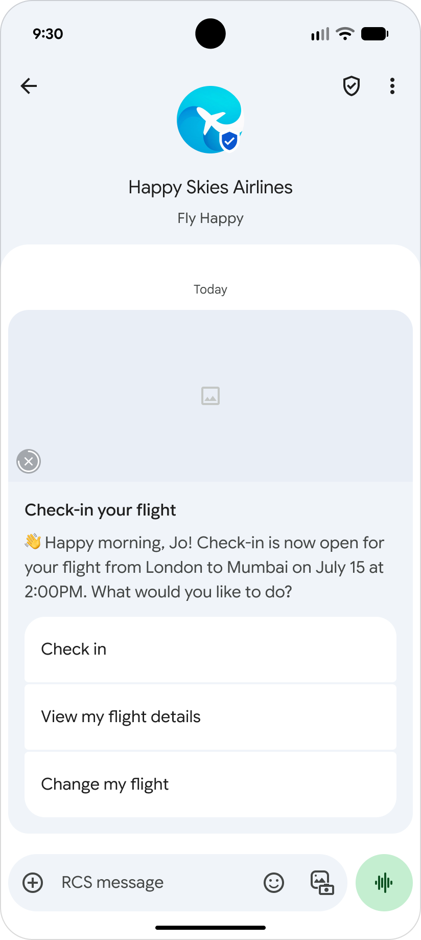 Une icône par défaut pour un fichier image s'affiche dans une fiche enrichie.
