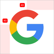 Logotipo de RCS para empresas con medidas iguales desde los bordes de la imagen