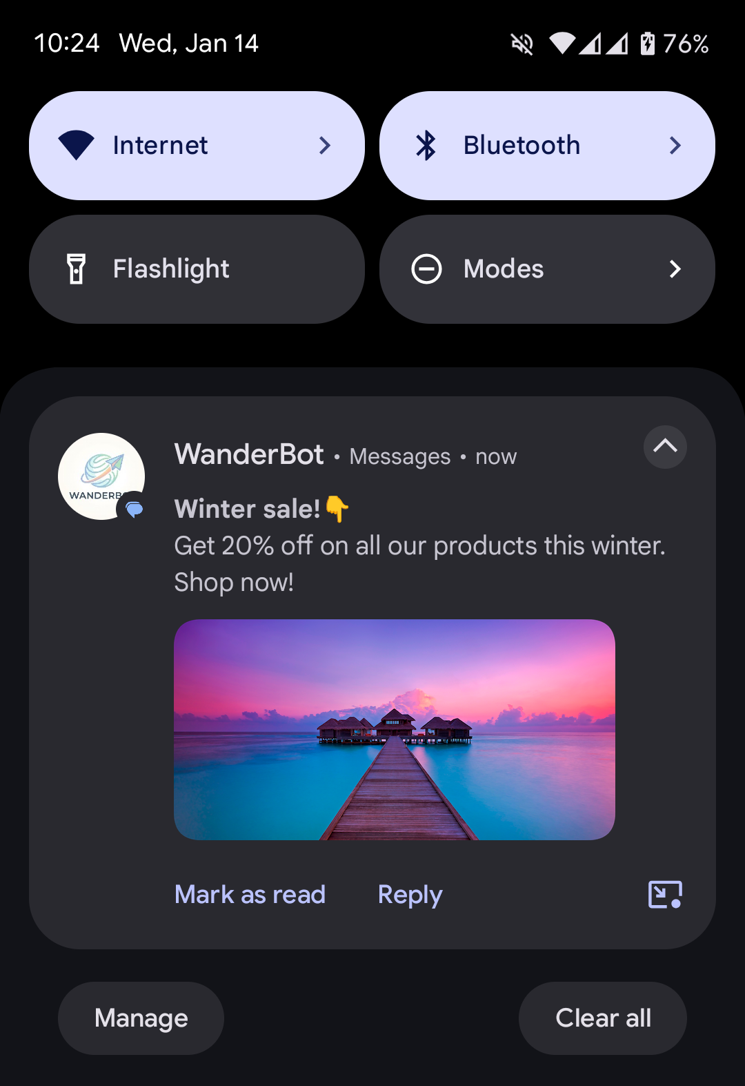 Expanded notification