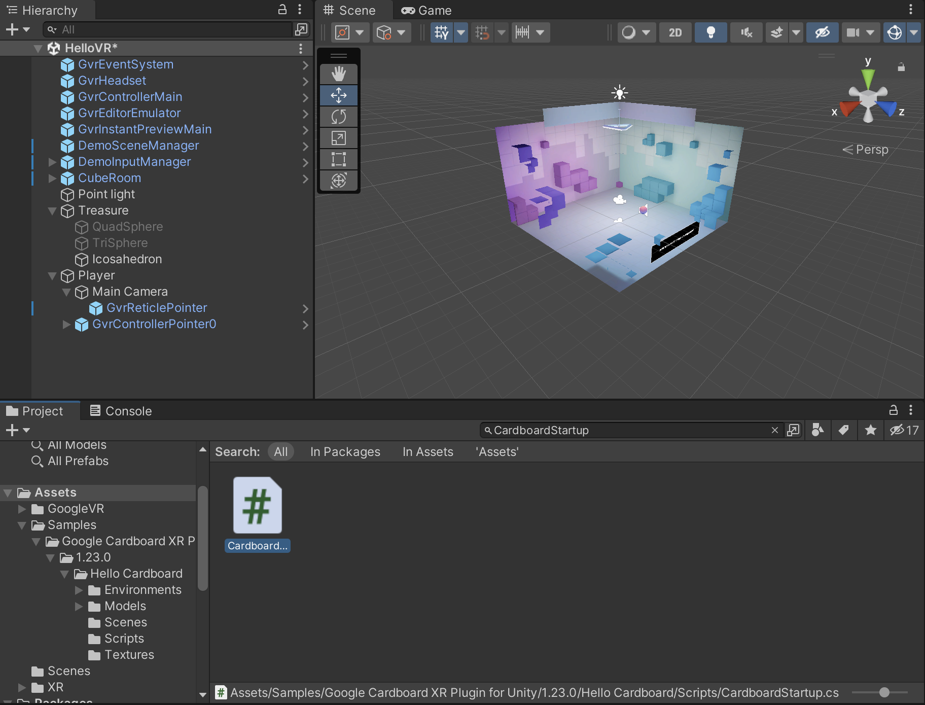 Skrip CardboardStartup Teks alternatif