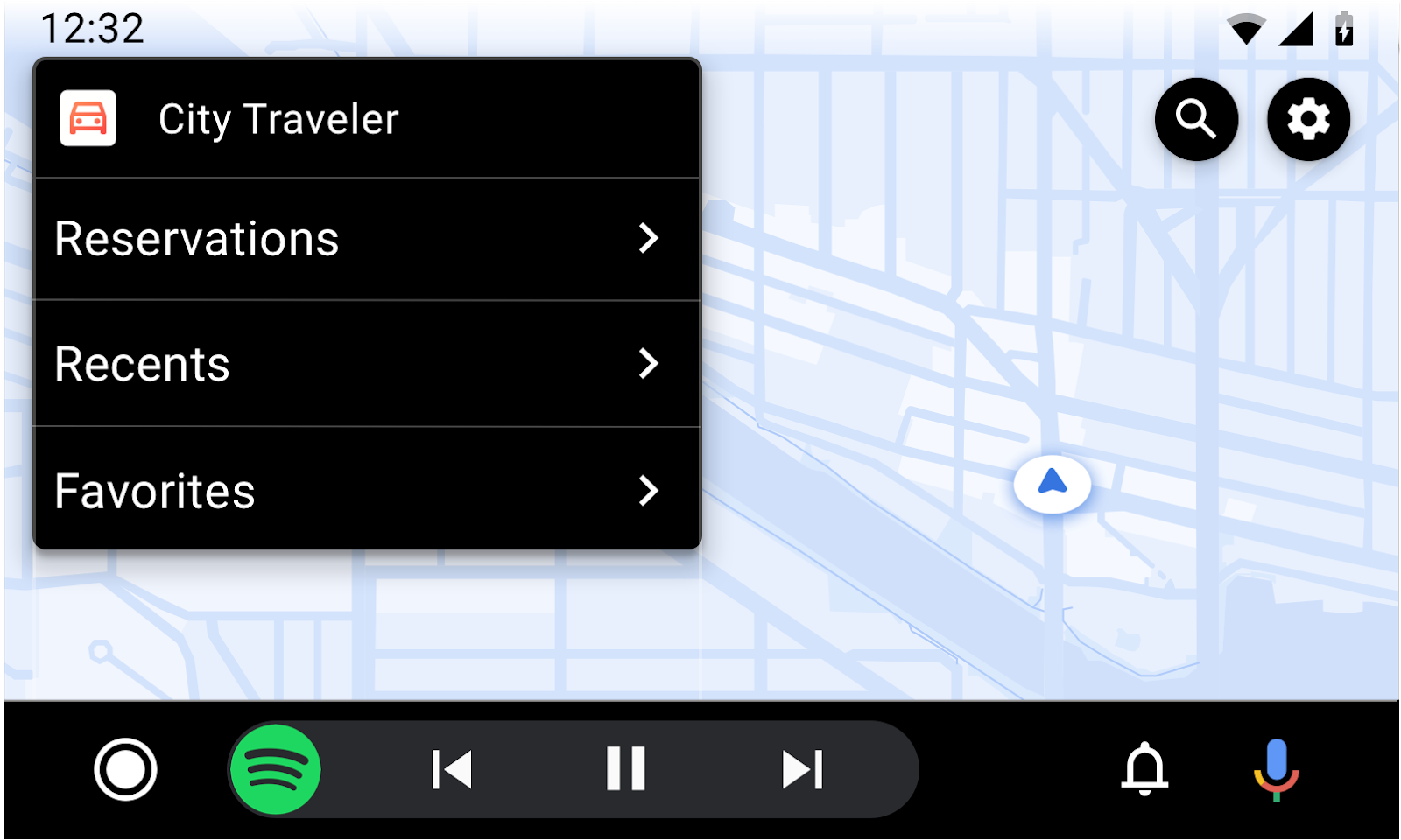 Android Auto action strip example