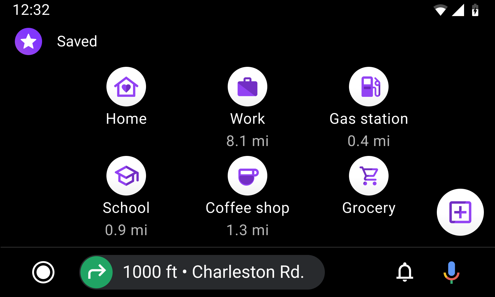 Android Auto FAB example on grid template