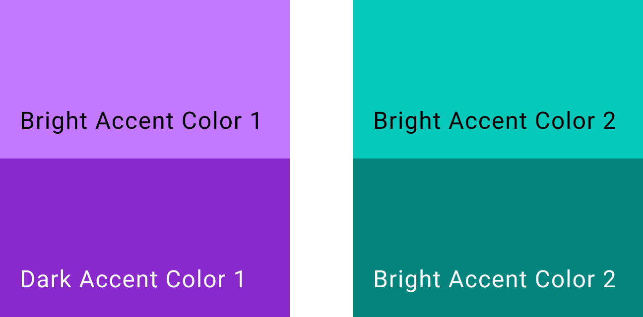 Diagrama com dois exemplos de cores de destaque da sua escolha