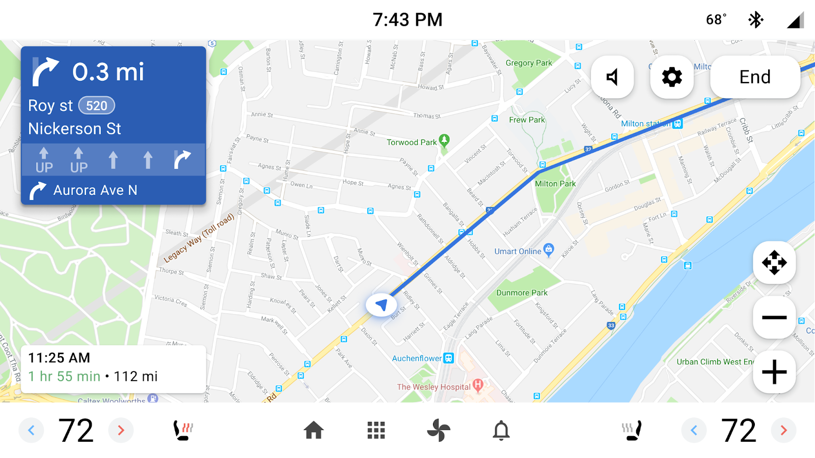 Example of OEM customization for daytime navigation