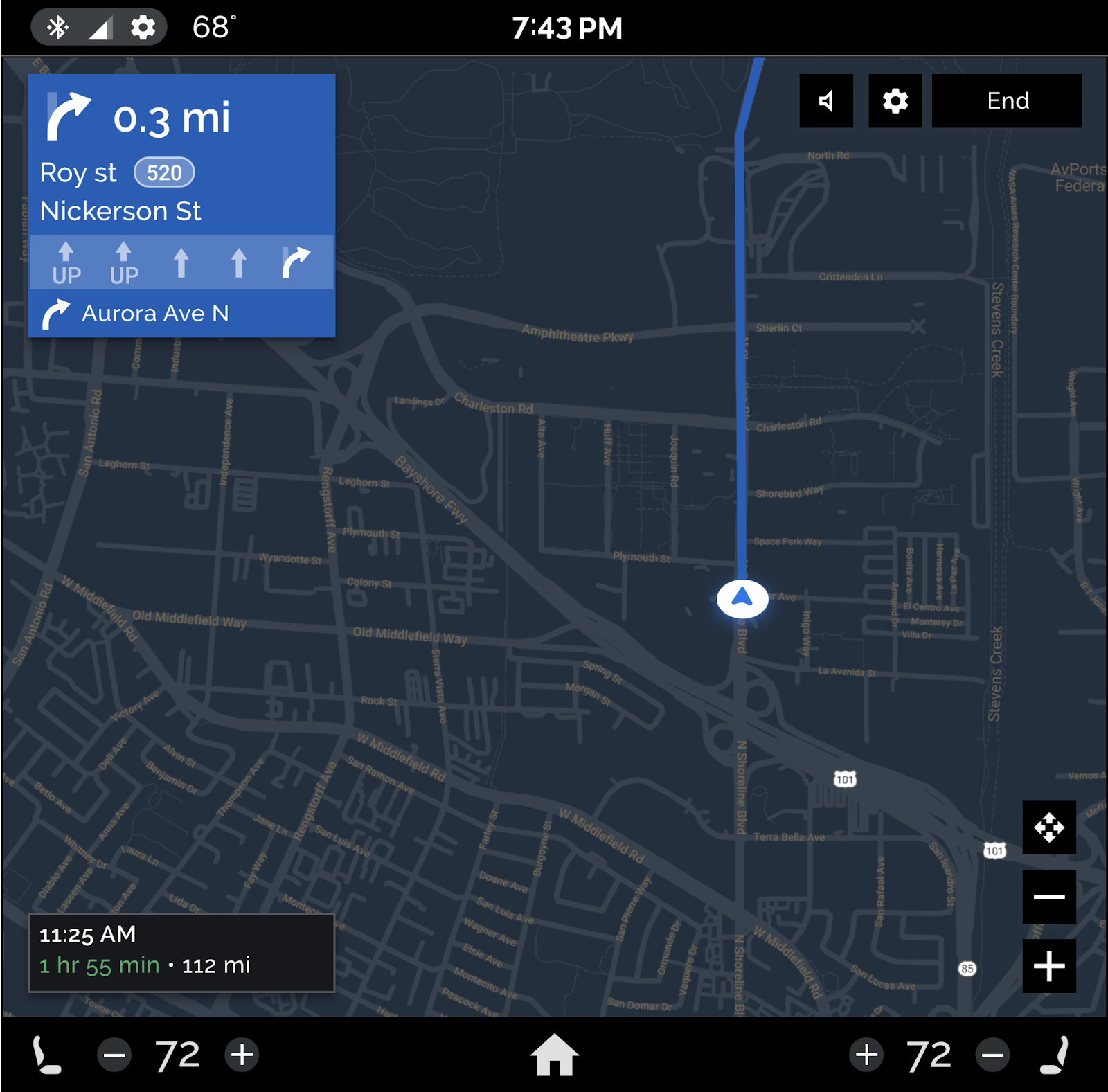 Example of OEM customization for nighttime navigation