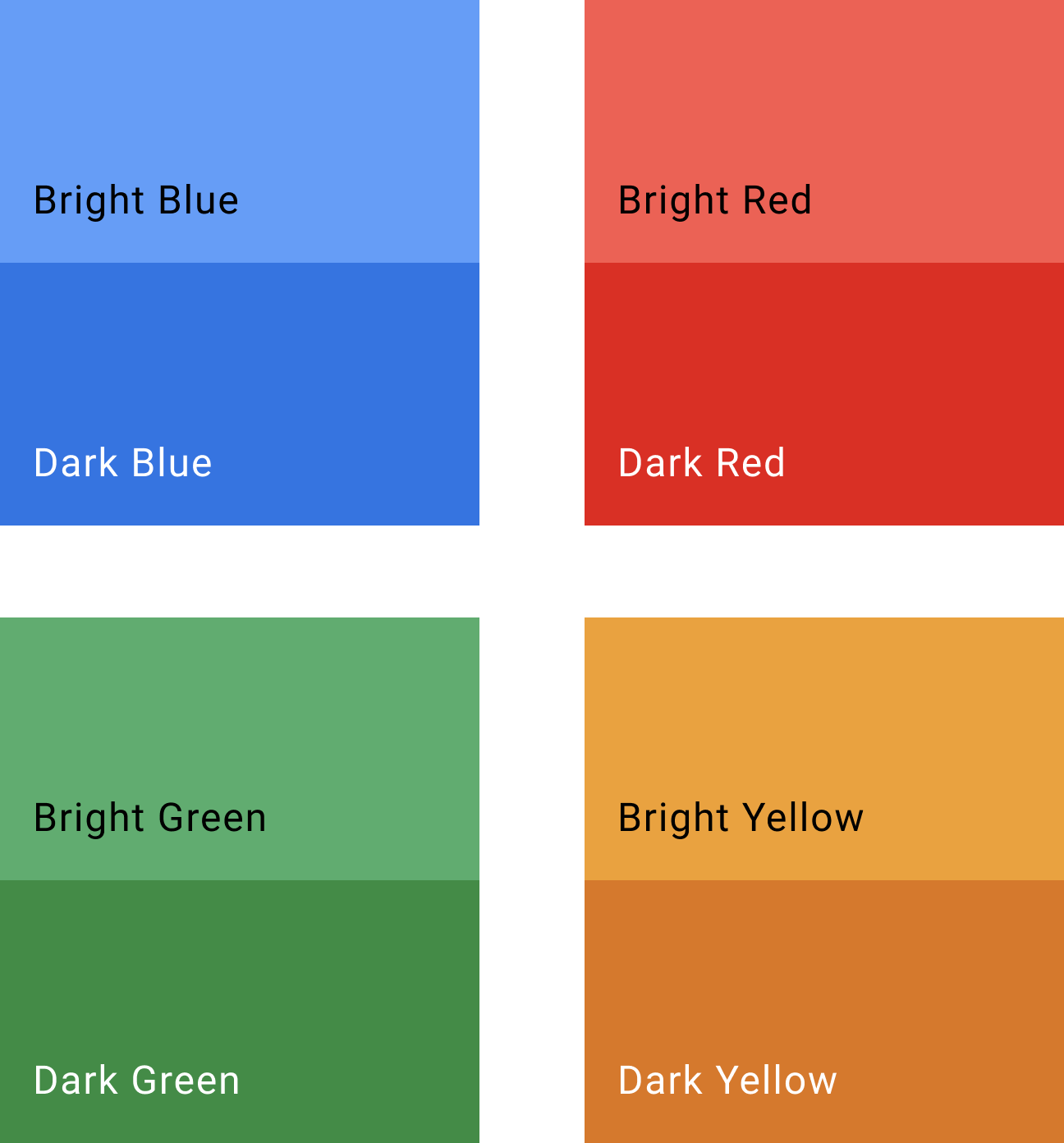 Diagrama con los cuatro colores estándar admitidos