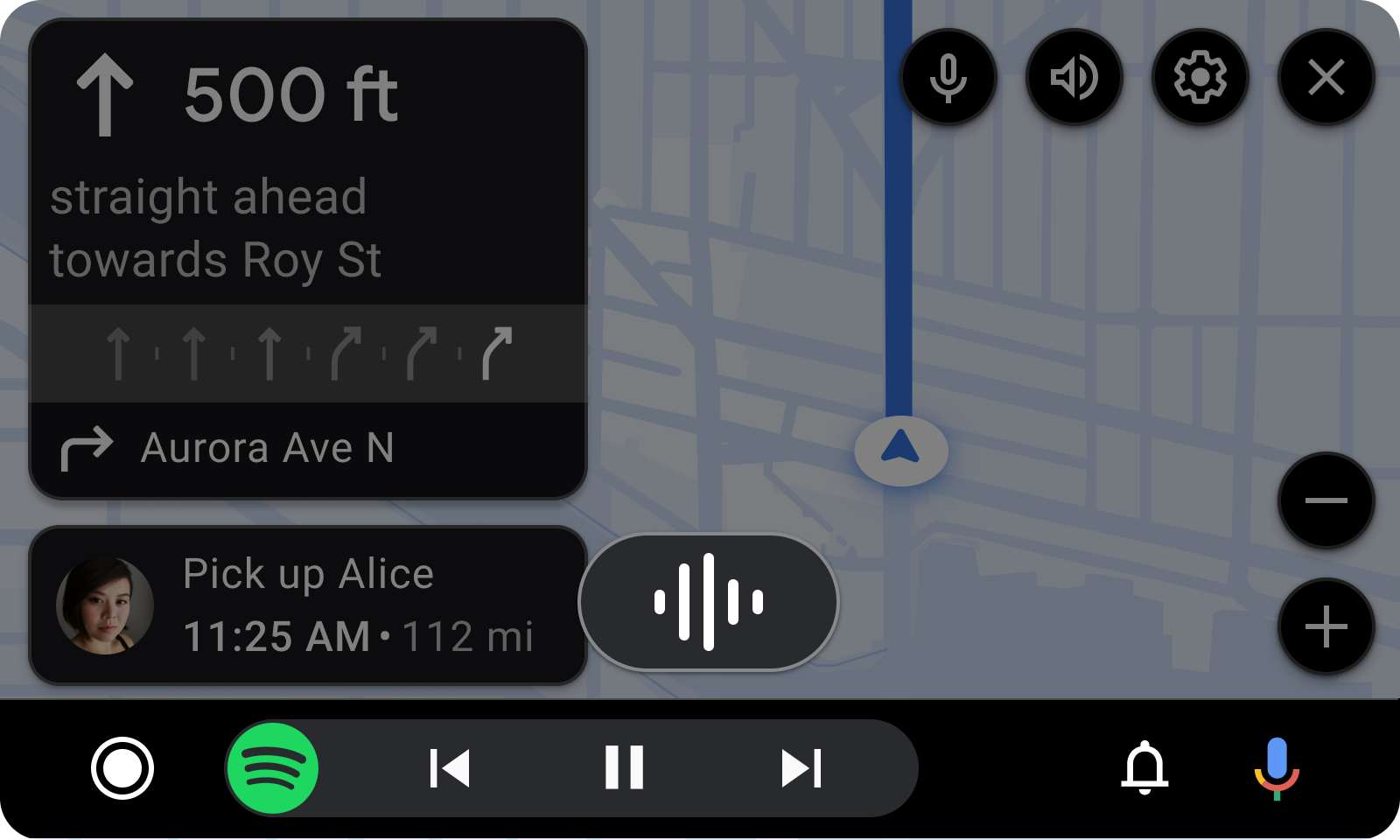 Template navigasi dengan ikon input suara