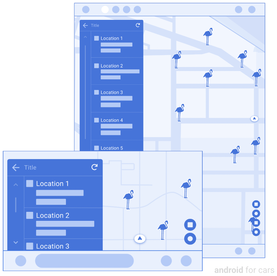Wireframes of the Place List (navigation) template