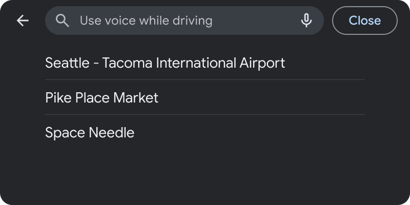 Modèle de recherche à l'état Voiture