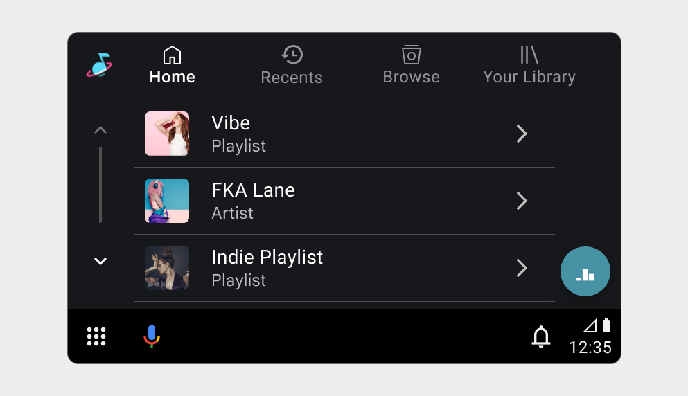 Visualizzazione di navigazione basata su elenco