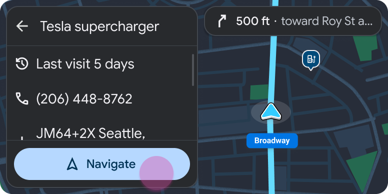 Modèle de volet inclus avec les détails d'emplacement et le bouton de navigation