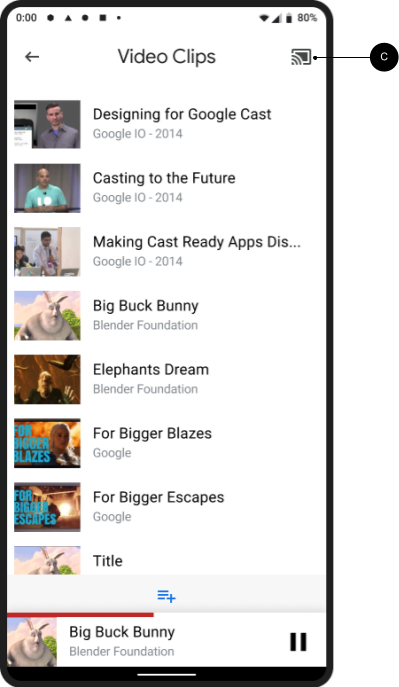भेजने वाले डिवाइस पर, कास्ट करने की सुविधा कनेक्ट है