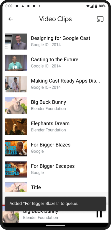 自動再生送信者キュー追加通知