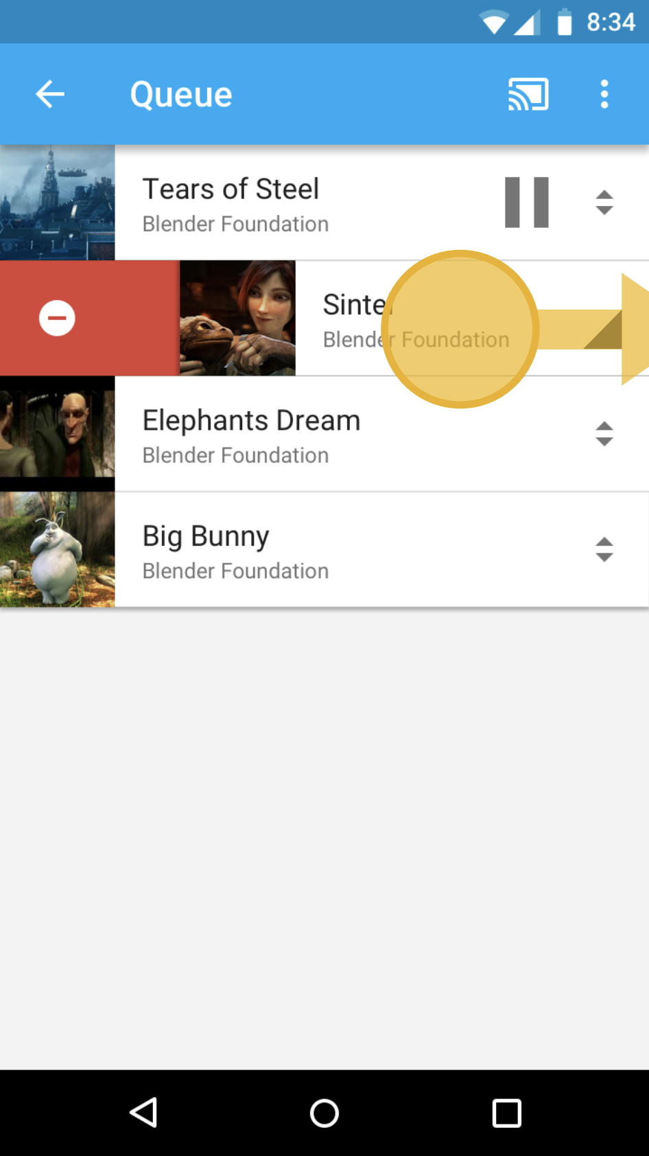 Autoplay-Wiedergabeliste des Absenders entfernen