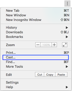 Chrome 選單,醒目顯示投放項目