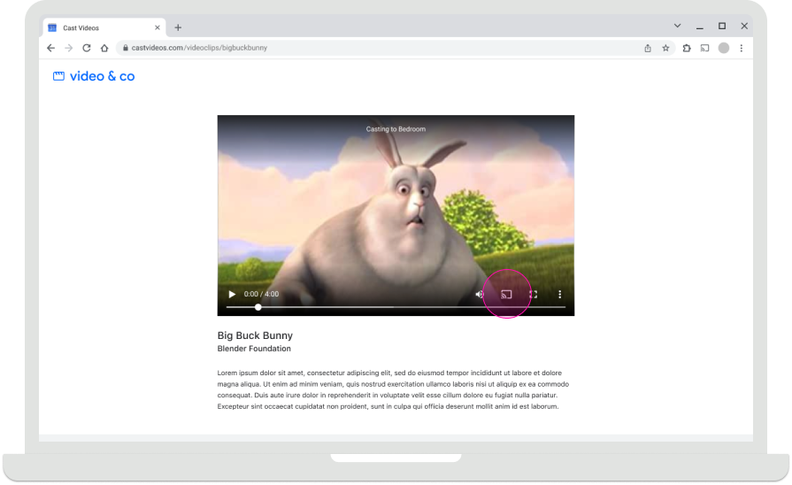 מקישים על הלחצן להפעלת Cast