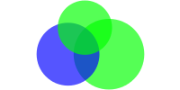 رسم تخطيطي متداخل يحتوي على ثلاث دوائر متداخلة، إحدى الدوائر باللون الأزرق والأخرى باللون الأخضر