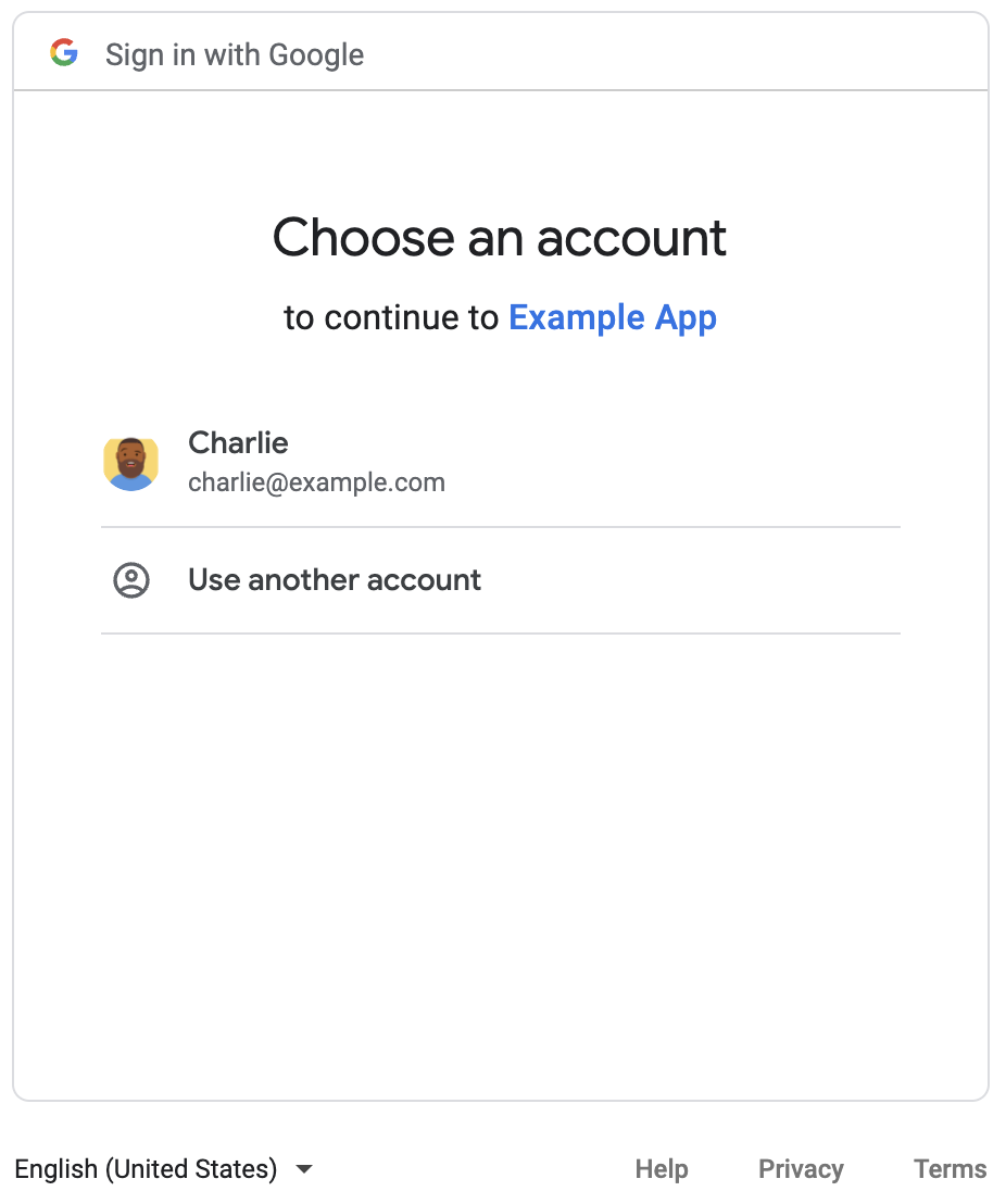 Signing in to authorize a Chat app