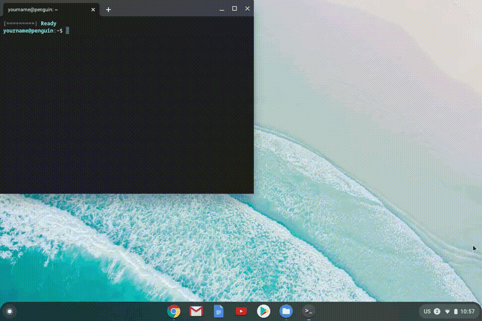 Para acessar as configurações do terminal, clique com o botão direito do mouse no ícone do terminal.