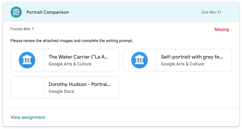 Add-on cards in the assignment preview pulldown
